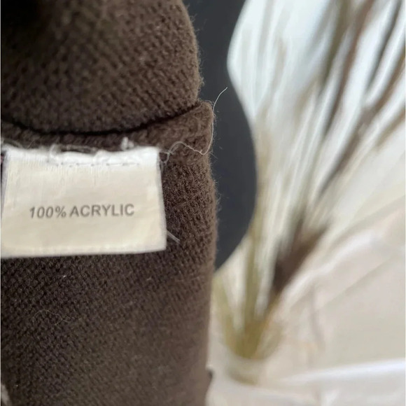 La Madona Vintage brown sweater ruffle collard and cuffs size large - Picture 5 of 6